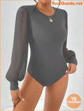 YOURGOODS Solid Lantern Sleeve Bodysuit - YourGoods Online Shop