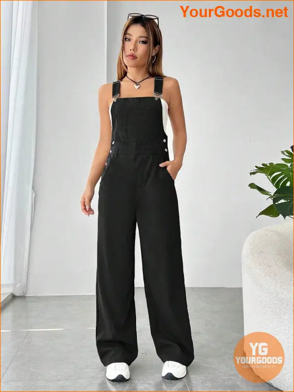 YOURGOODS Solid Pocket Front Overall Jumpsuit Without Tube Top - YourGoods Online Shop