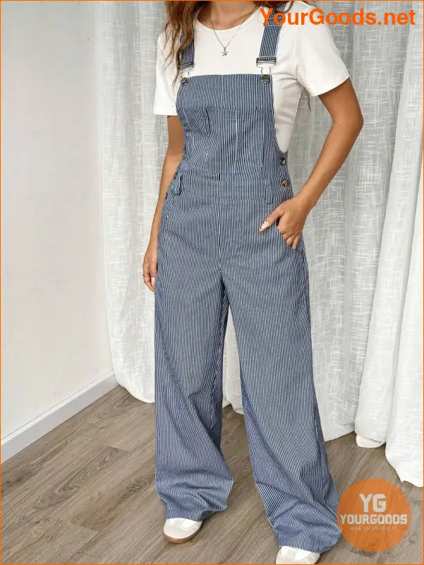 YOURGOODS Solid Pocket Front Overall Jumpsuit Without Tube Top - YourGoods Online Shop