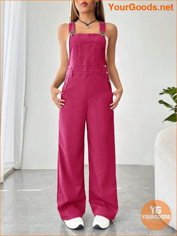 YOURGOODS Solid Pocket Front Overall Jumpsuit Without Tube Top - YourGoods Online Shop