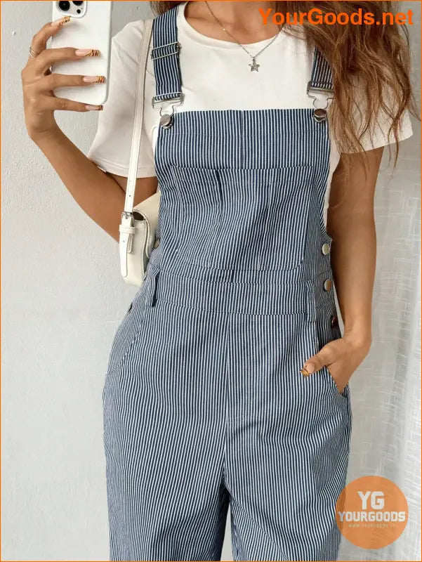 YOURGOODS Solid Pocket Front Overall Jumpsuit Without Tube Top - YourGoods Online Shop