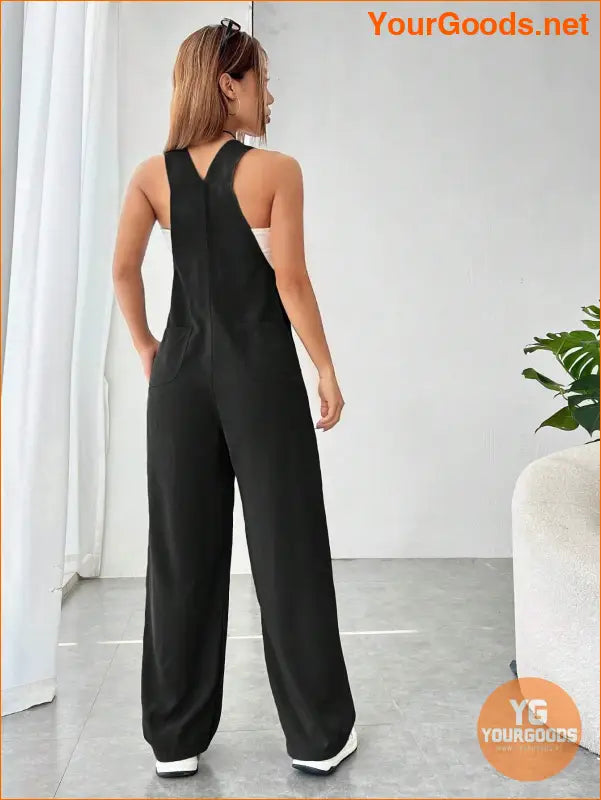 YOURGOODS Solid Pocket Front Overall Jumpsuit Without Tube Top - YourGoods Online Shop