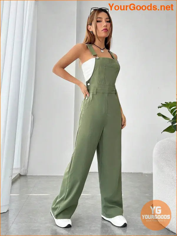 YOURGOODS Solid Pocket Front Overall Jumpsuit Without Tube Top - YourGoods Online Shop