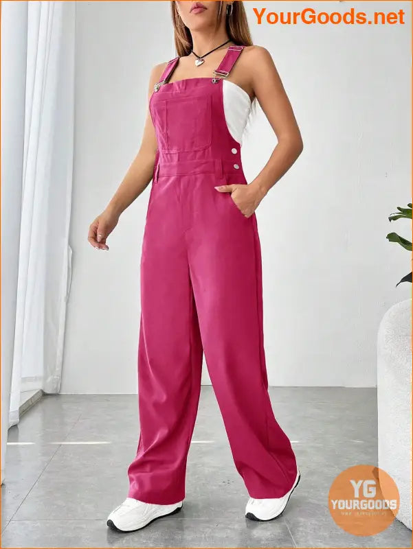 YOURGOODS Solid Pocket Front Overall Jumpsuit Without Tube Top - YourGoods Online Shop