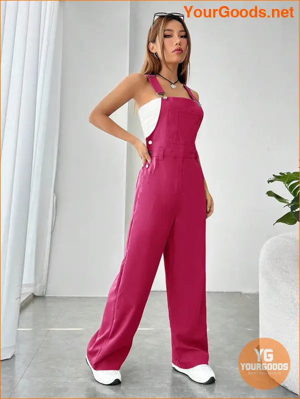 YOURGOODS Solid Pocket Front Overall Jumpsuit Without Tube Top - YourGoods Online Shop