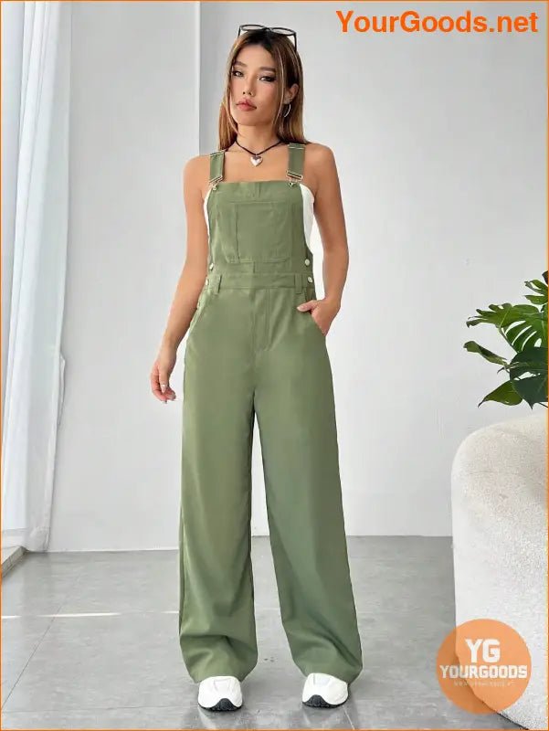 YOURGOODS Solid Pocket Front Overall Jumpsuit Without Tube Top - YourGoods Online Shop