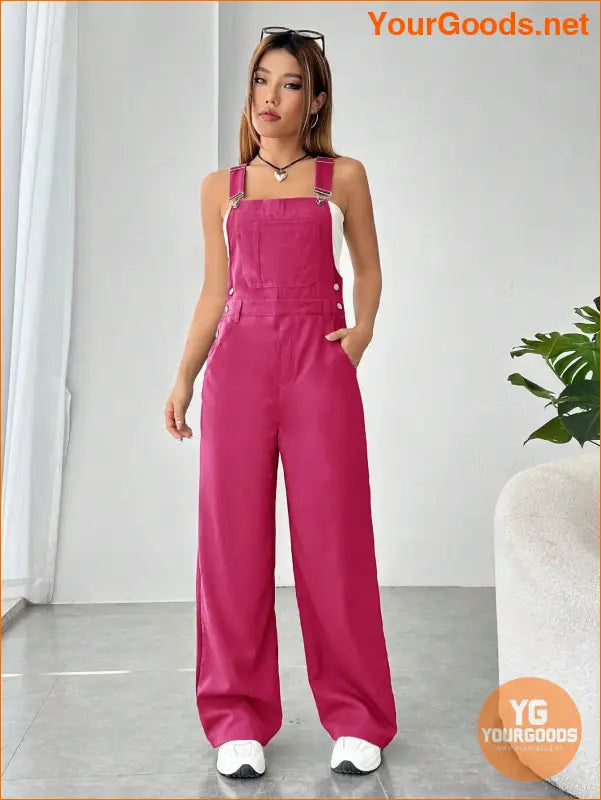 YOURGOODS Solid Pocket Front Overall Jumpsuit Without Tube Top - YourGoods Online Shop