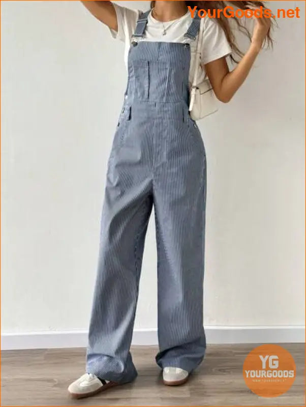 YOURGOODS Solid Pocket Front Overall Jumpsuit Without Tube Top - YourGoods Online Shop