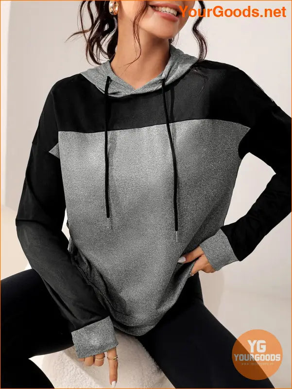 YOURGOODS Sport Gameset Two Tone Drop Shoulder Drawstring Sports Hoodie - YourGoods Online Shop