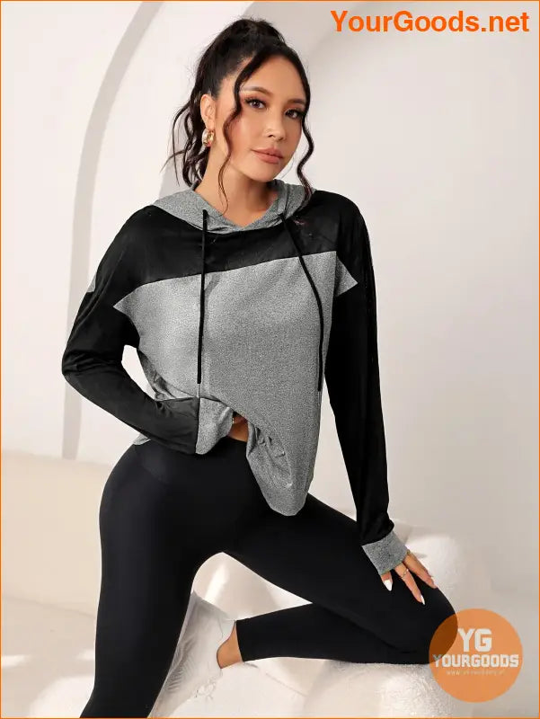 YOURGOODS Sport Gameset Two Tone Drop Shoulder Drawstring Sports Hoodie - YourGoods Online Shop