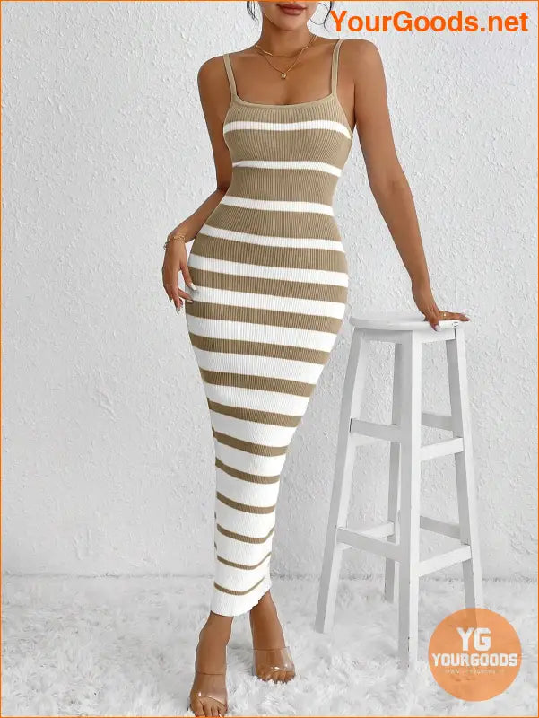 YOURGOODS SpringSummer Striped Knit Tank Dress - YourGoods Online Shop