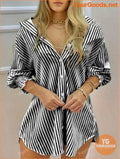 YOURGOODS Stylish Womens Lapel Striped Blouse - YourGoods Online Shop