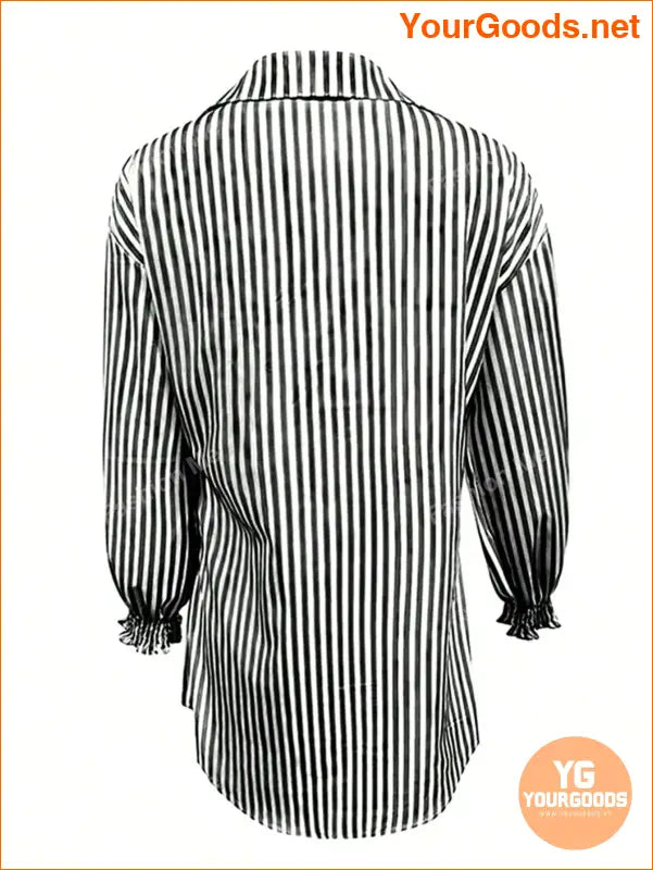 YOURGOODS Stylish Womens Lapel Striped Blouse - YourGoods Online Shop