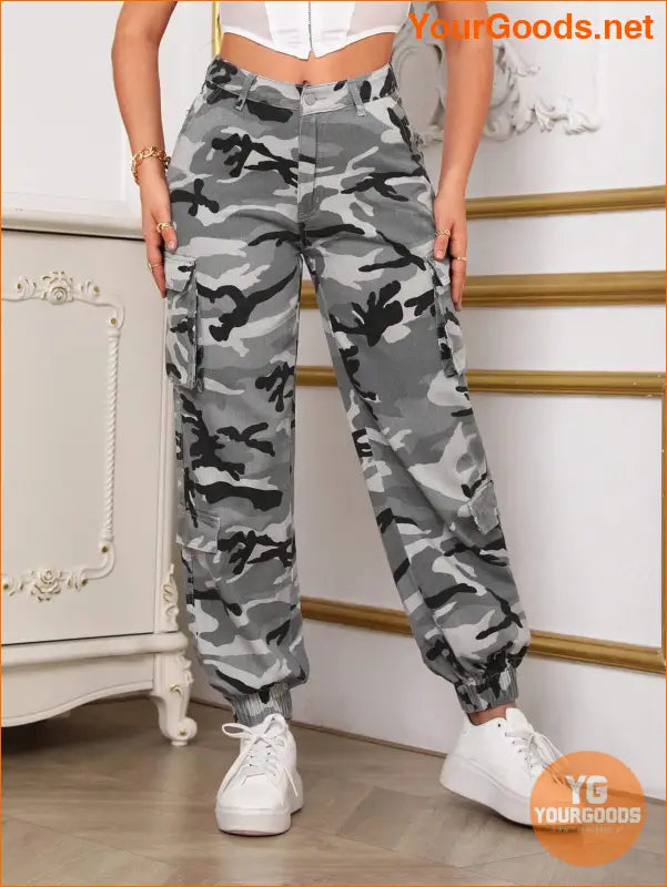 YOURGOODS SXY Camo Print Cargo Pocket Jeans - YourGoods Online Shop