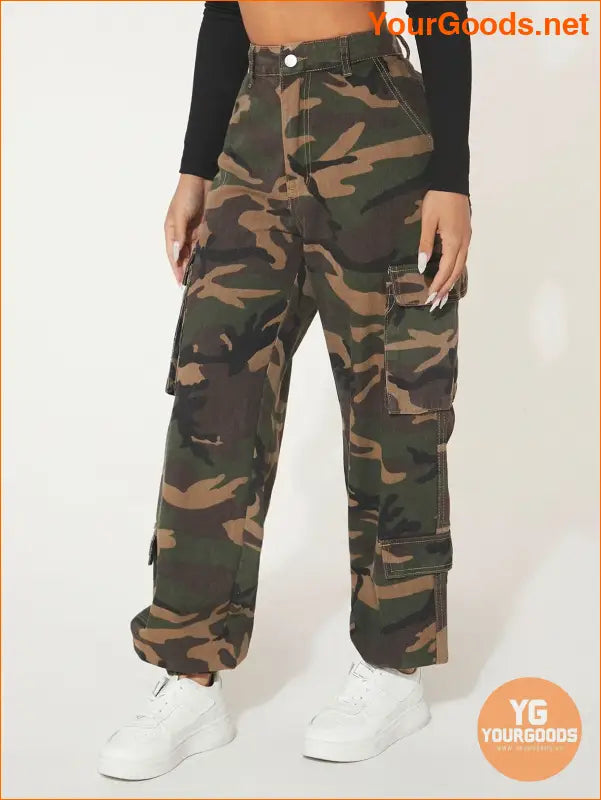 YOURGOODS SXY Camo Print Cargo Pocket Jeans - YourGoods Online Shop