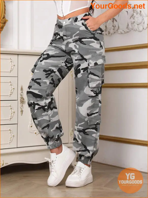 YOURGOODS SXY Camo Print Cargo Pocket Jeans - YourGoods Online Shop