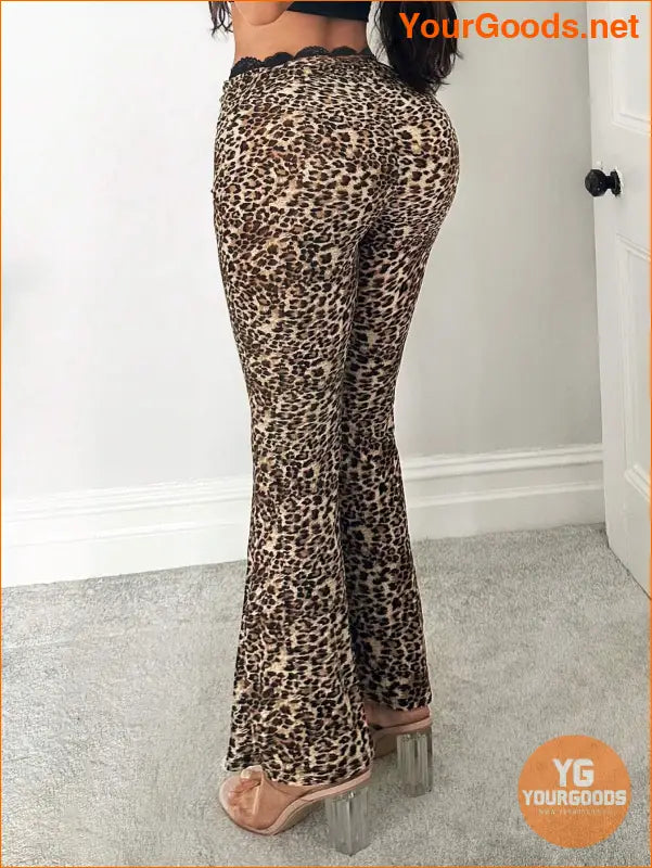 YOURGOODS SXY Lace Leopard Print Bell Bottoms - YourGoods Online Shop