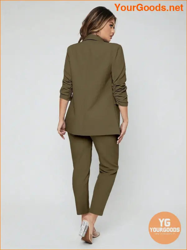 YOURGOODS SXY Shawl Neck Open Front Blazer & Pants Suit - YourGoods Online Shop