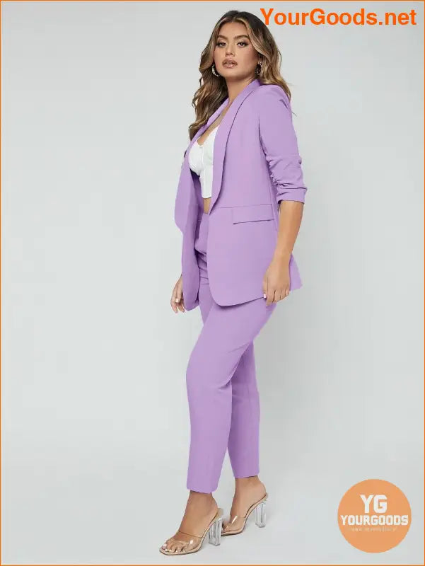 YOURGOODS SXY Shawl Neck Open Front Blazer & Pants Suit - YourGoods Online Shop