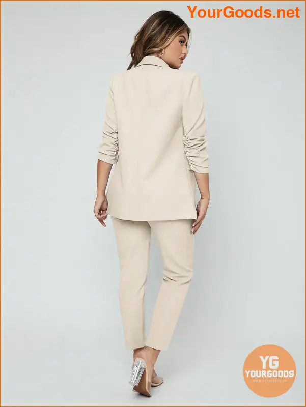 YOURGOODS SXY Shawl Neck Open Front Blazer & Pants Suit - YourGoods Online Shop