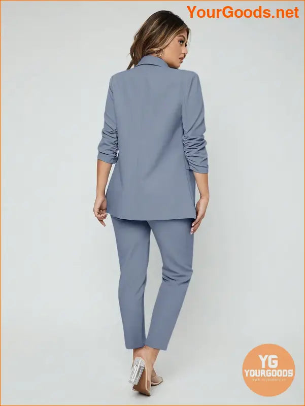 YOURGOODS SXY Shawl Neck Open Front Blazer & Pants Suit - YourGoods Online Shop