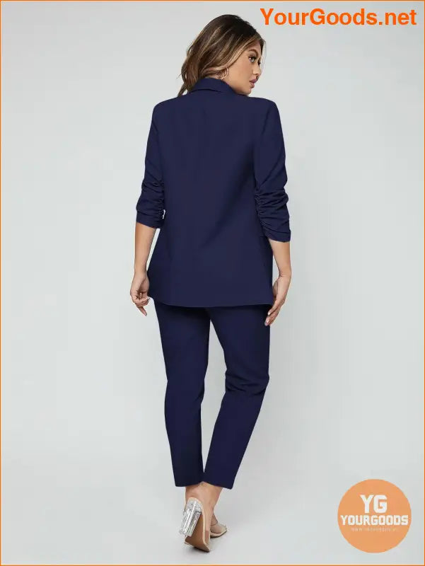 YOURGOODS SXY Shawl Neck Open Front Blazer & Pants Suit - YourGoods Online Shop