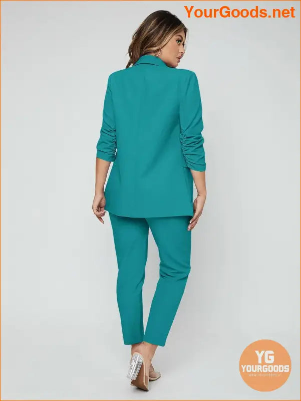 YOURGOODS SXY Shawl Neck Open Front Blazer & Pants Suit - YourGoods Online Shop