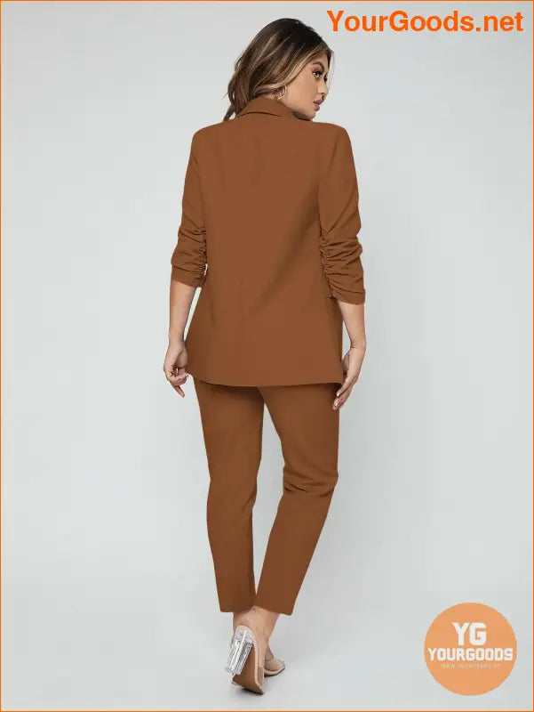 YOURGOODS SXY Shawl Neck Open Front Blazer & Pants Suit - YourGoods Online Shop