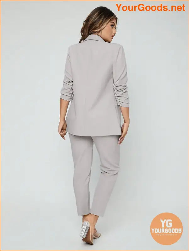 YOURGOODS SXY Shawl Neck Open Front Blazer & Pants Suit - YourGoods Online Shop