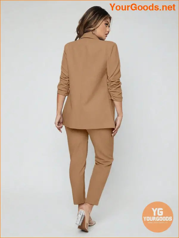 YOURGOODS SXY Shawl Neck Open Front Blazer & Pants Suit - YourGoods Online Shop