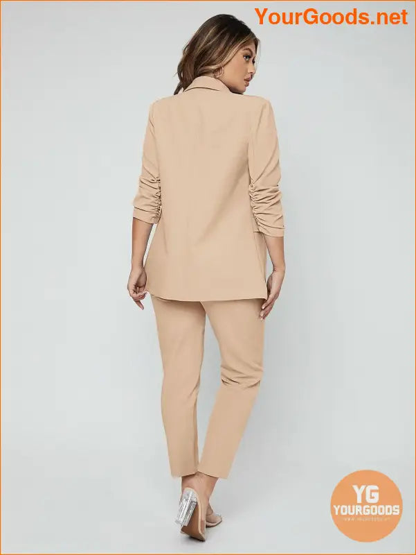 YOURGOODS SXY Shawl Neck Open Front Blazer & Pants Suit - YourGoods Online Shop