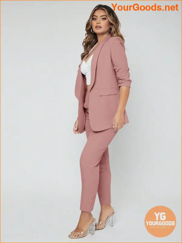 YOURGOODS SXY Shawl Neck Open Front Blazer & Pants Suit - YourGoods Online Shop