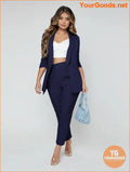 YOURGOODS SXY Shawl Neck Open Front Blazer & Pants Suit - YourGoods Online Shop