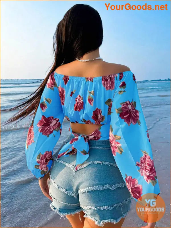 YOURGOODS SXY Womens OffShoulder Floral Summer Shirt - YourGoods Online Shop