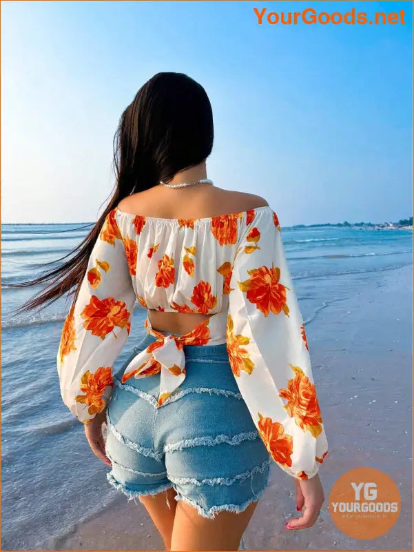 YOURGOODS SXY Womens OffShoulder Floral Summer Shirt - YourGoods Online Shop