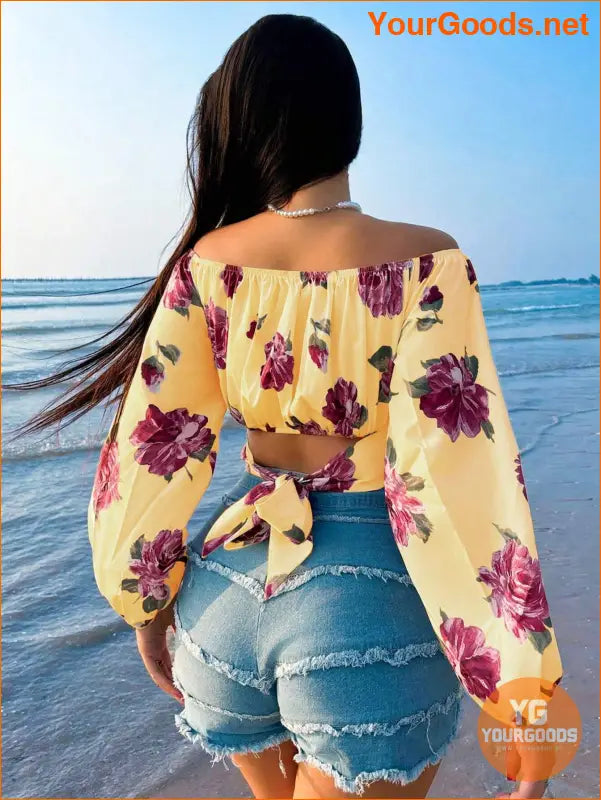 YOURGOODS SXY Womens OffShoulder Floral Summer Shirt - YourGoods Online Shop