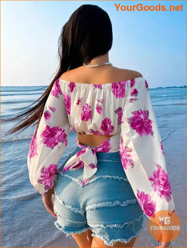 YOURGOODS SXY Womens OffShoulder Floral Summer Shirt - YourGoods Online Shop