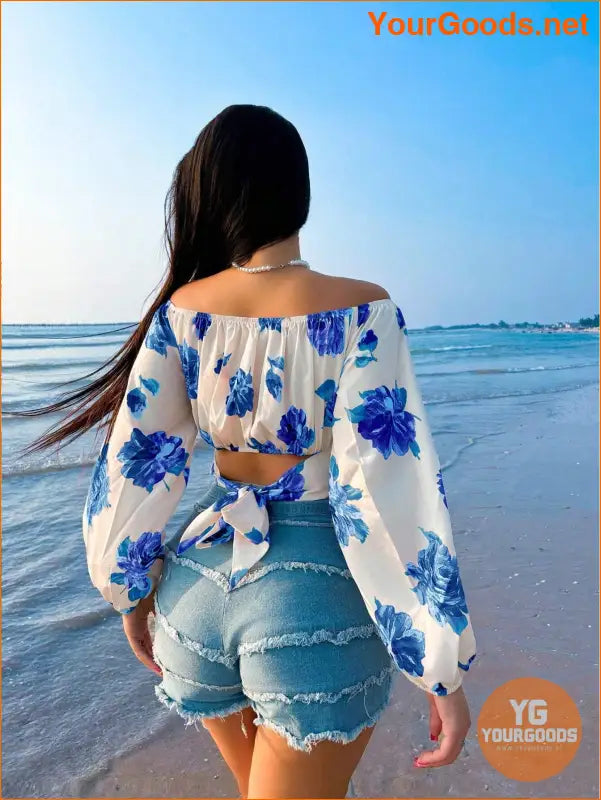 YOURGOODS SXY Womens OffShoulder Floral Summer Shirt - YourGoods Online Shop