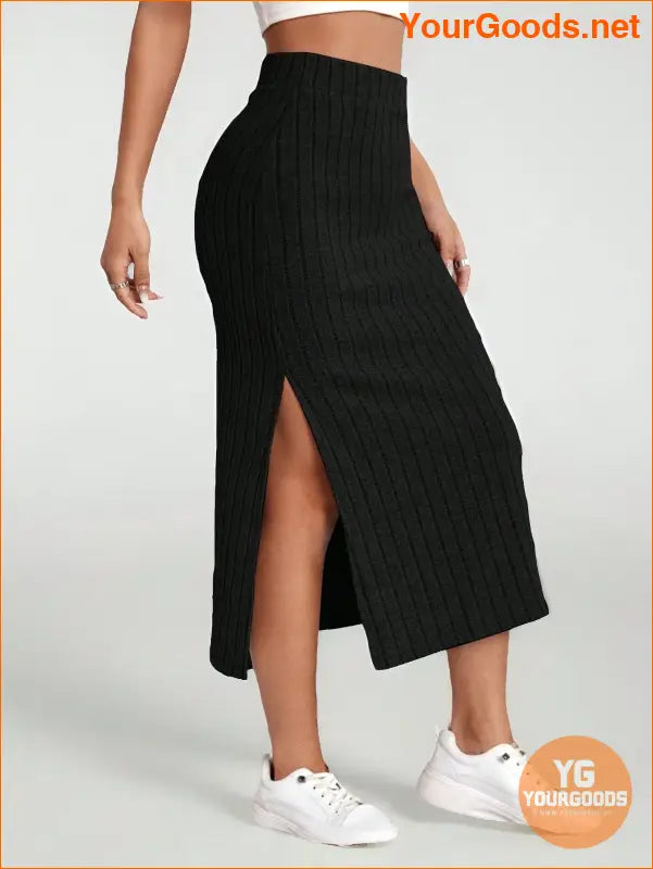 YOURGOODS Tall High Waist Split Hem Skirt - YourGoods Online Shop