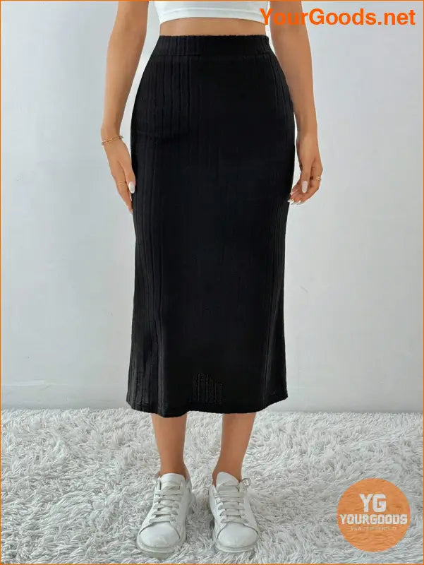 YOURGOODS Tall High Waist Split Hem Skirt - YourGoods Online Shop