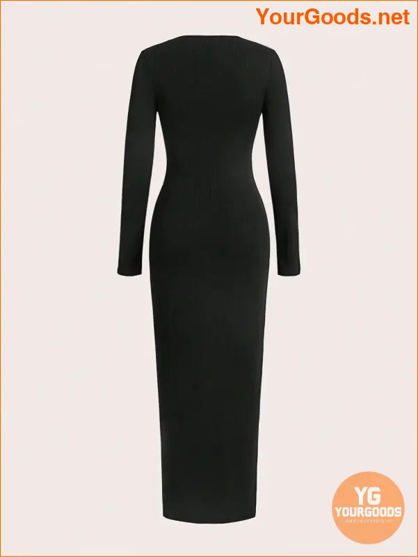 YOURGOODS Unity Solid Color Round Neck Bodycon Dress - YourGoods Online Shop