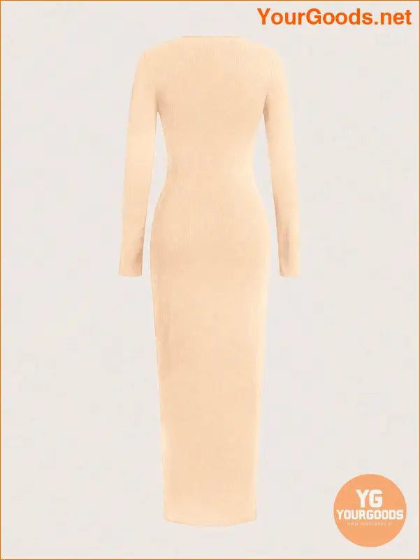 YOURGOODS Unity Solid Color Round Neck Bodycon Dress - YourGoods Online Shop