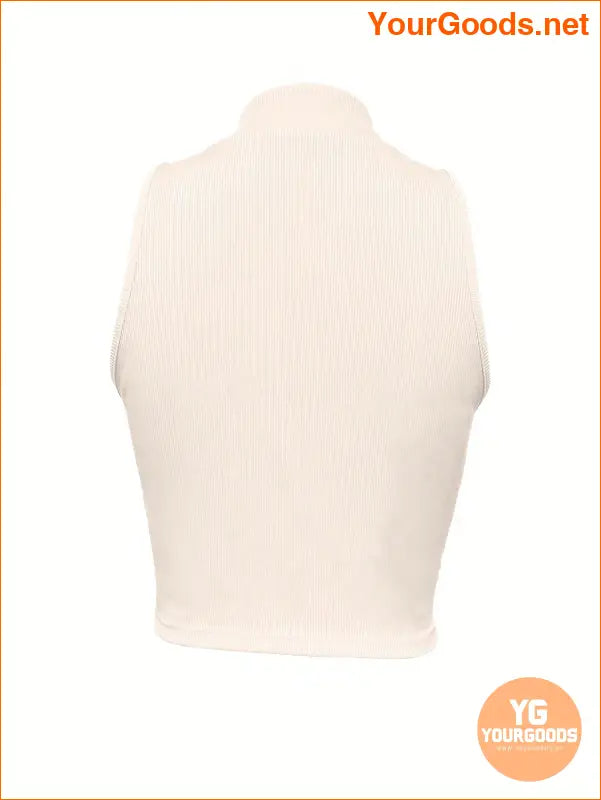 YOURGOODS White HalfZip Slim Fit Summer Tank - YourGoods Online Shop