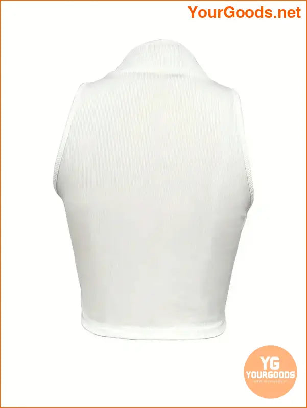 YOURGOODS White HalfZip Slim Fit Summer Tank - YourGoods Online Shop