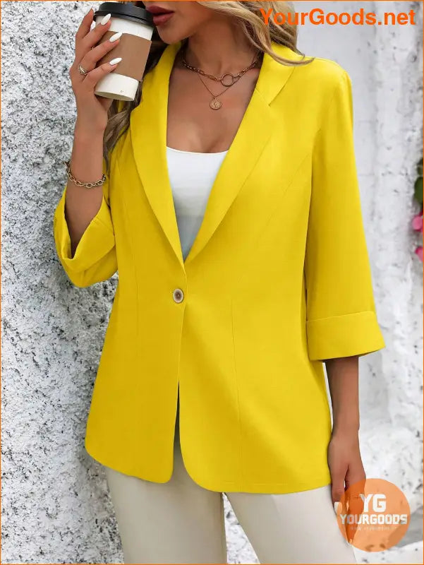 YOURGOODS Women Fashionable Classic Solid Color Commuting Blazer For Versatile Outfits - YourGoods Online Shop