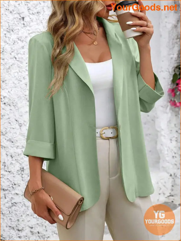 YOURGOODS Women Fashionable Classic Solid Color Commuting Blazer For Versatile Outfits - YourGoods Online Shop