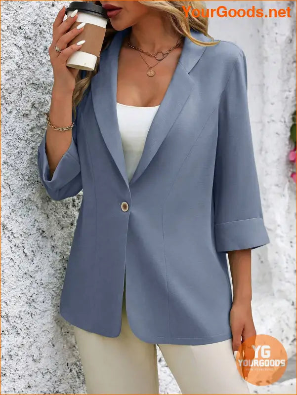 YOURGOODS Women Fashionable Classic Solid Color Commuting Blazer For Versatile Outfits - YourGoods Online Shop