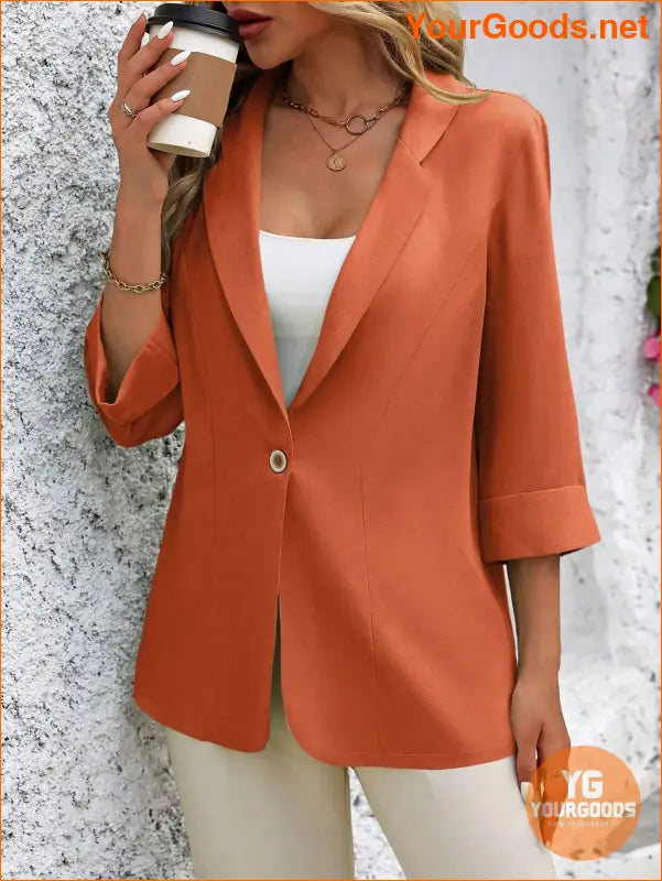 YOURGOODS Women Fashionable Classic Solid Color Commuting Blazer For Versatile Outfits - YourGoods Online Shop