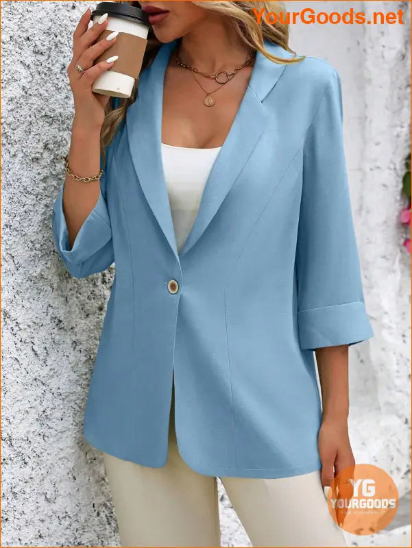 YOURGOODS Women Fashionable Classic Solid Color Commuting Blazer For Versatile Outfits - YourGoods Online Shop