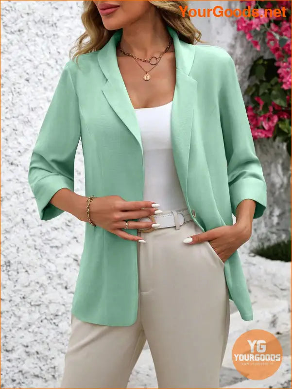 YOURGOODS Women Fashionable Classic Solid Color Commuting Blazer For Versatile Outfits - YourGoods Online Shop